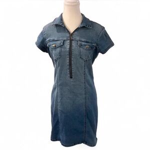 G by Guess midi fitted denim dress Size Medium